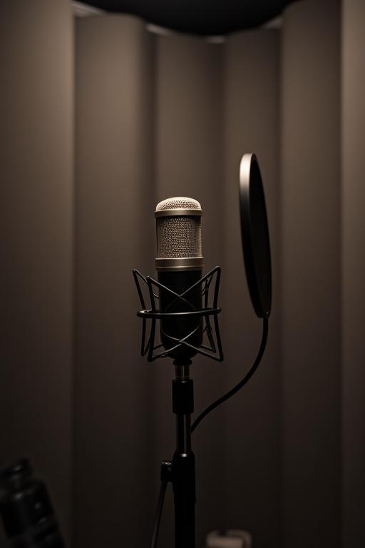 Cabine de vocal isolada no Estúdio Harmonia com microfone profissional